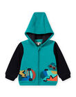 Baby boy turquoise hoodie with skateboard motif MUTUGIL / 21WG10K1GILC217