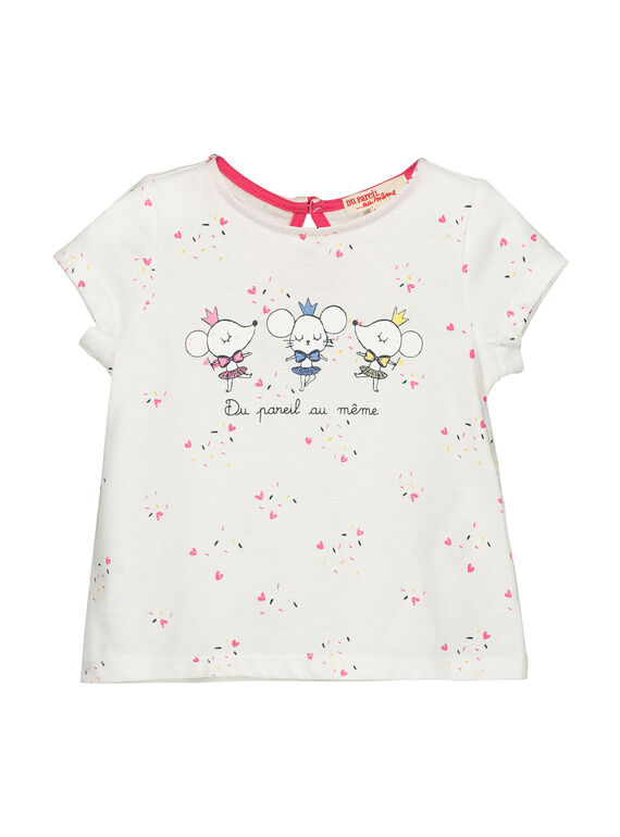 Baby girls' short-sleeved T-shirt FICOTI / 19SG0981TMC000
