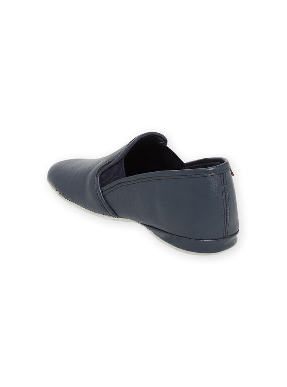 Navy blue leather slippers child boy NOBEAUFILS / 22KK3651D0B070