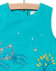 Baby girl turquoise embroidered poplin ball dress NIGAROB2 / 22SG09O3ROB202