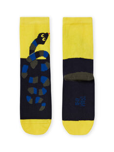 Boy's yellow and black snake socks MYOKACHO / 21WI02I2SOQ106