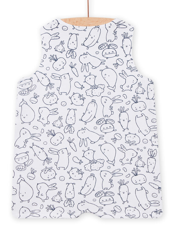 White fancy print overalls boy birth NOU2SAC / 22SF0451SAC000