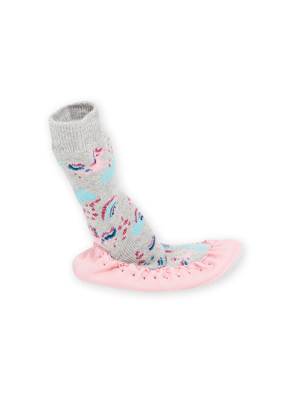 Slippers socks with unicorns and rainbow print PACHO7CORN / 22XK3542D08943