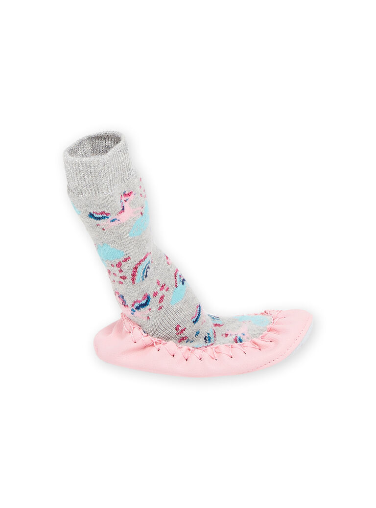 Slippers socks with unicorns and rainbow print Slippers socks with unicorns and rainbow print PACHO7CORN / 22XK3542D08943