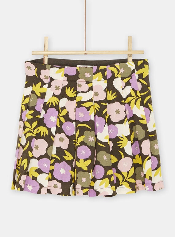 Girl's multicolored pleated skirt SAKYOJUP2 / 23W901I2JUPI808