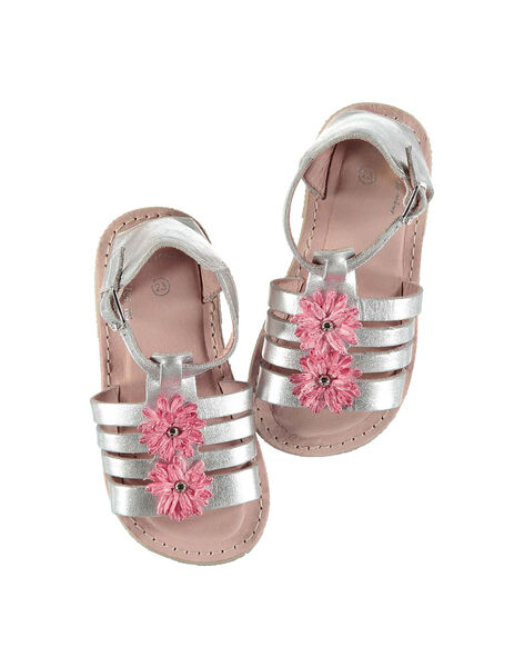 Baby girls' smart leather sandals FBFSANDCHIC / 19SK37C1D0E956