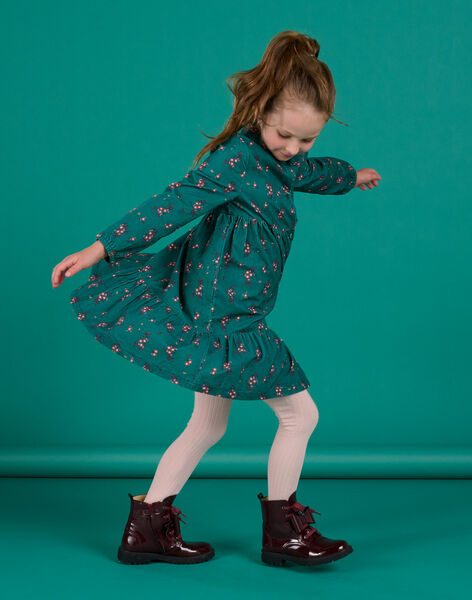 Ruffled shirt dress in velvet milleraies PAPRIROB3 / 22W901P2ROBC217