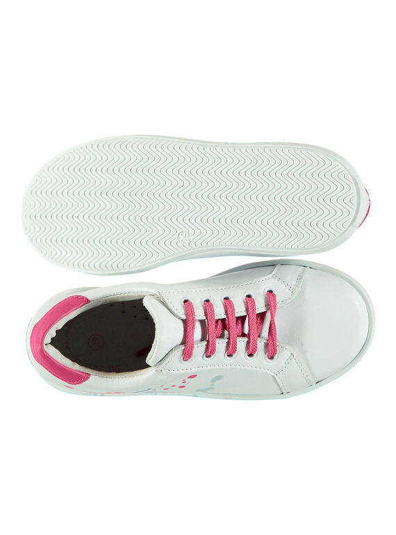 Girls? smart printed leather trainers FFBASFLAM / 19SK3541D3F000