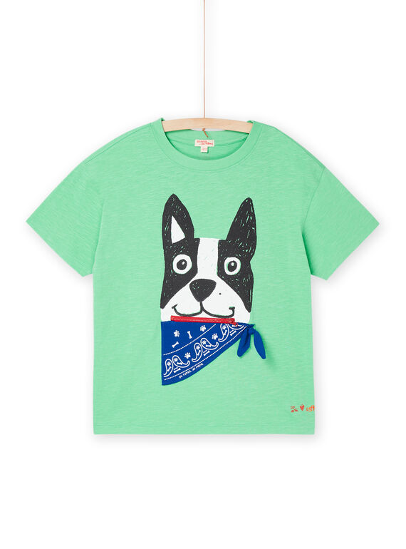 Green dog print t-shirt spa capsule ROSPATI1 / 23S902P4TMCG624