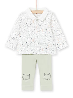White and khaki shirt and pants set for a boy MOU1ENS4 / 21WF0441ENS001