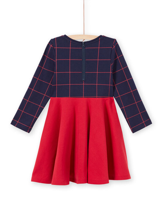 Girl's two-tone night blue and red dress MAJOROB6 / 21W90125ROBC205