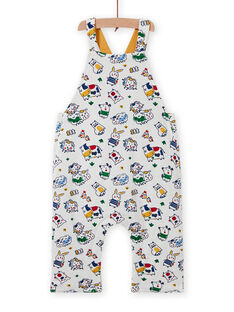Baby boy reversible yellow overalls with animal print MUMIXSAL / 21WG10J1SAL001