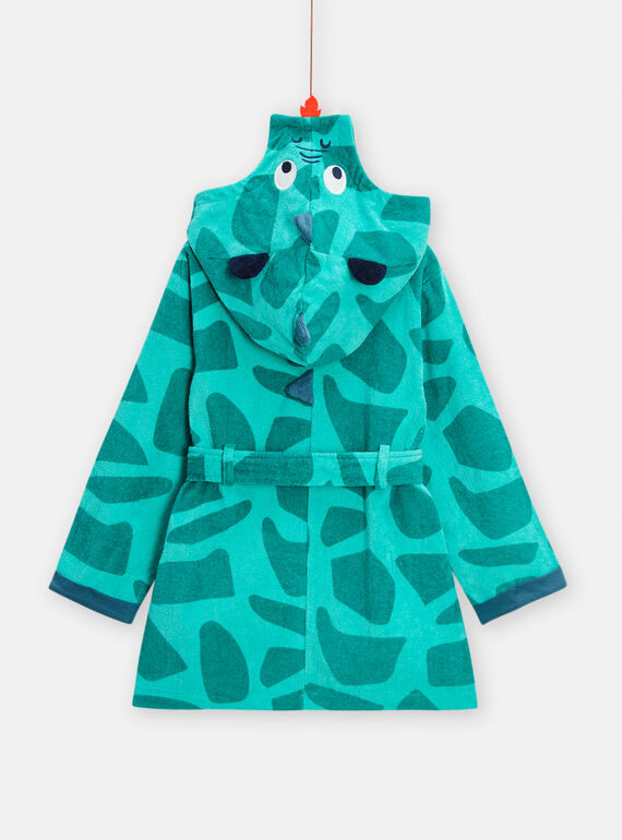 Boy's green bathrobe with dragon head animation TEGOPEIDRA / 24SH1241RDCG621