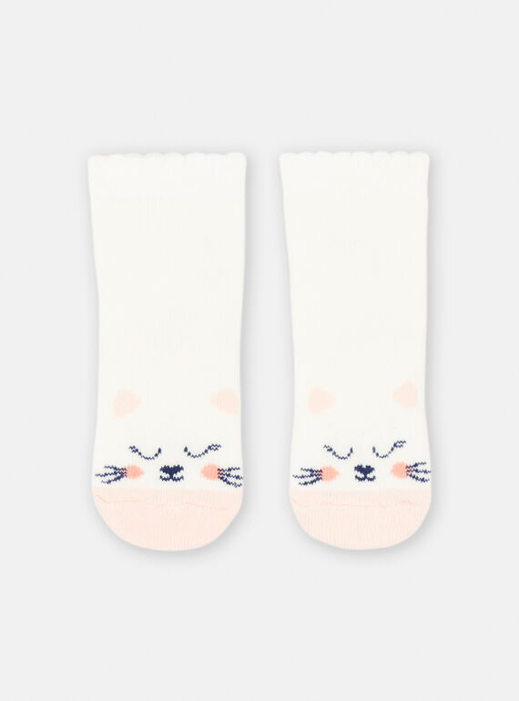 Baby girl ecru cat socks SYIJOSOQB1 / 23WI09N8SOQ001