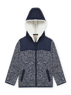 Child boy's blue hooded zip-up jacket MOJOTEKGIL1 / 21W902N2GIL705