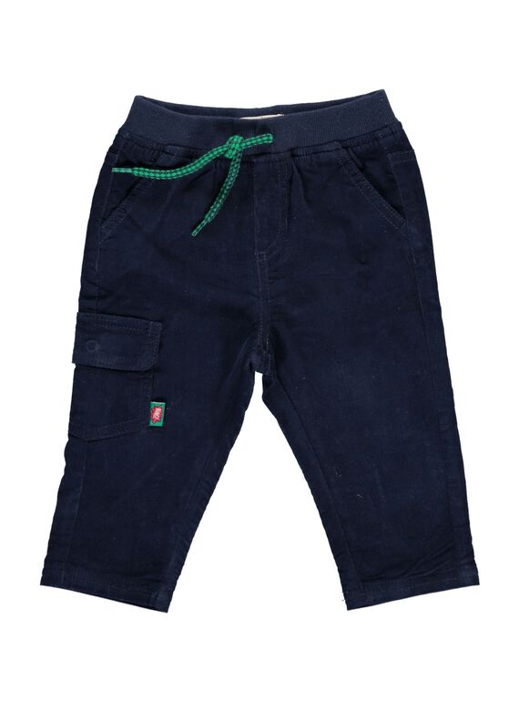 Baby boys' navy blue velour trousers DUJOPAN4 / 18WG1033PANC205