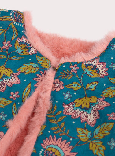 Reversible pink cardigan for baby girl VIKLICAR2 / 24WG0942CAR303