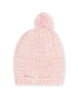 Child girl pink knitted hat with pompon MYAROSBON / 21WI0157BOND332