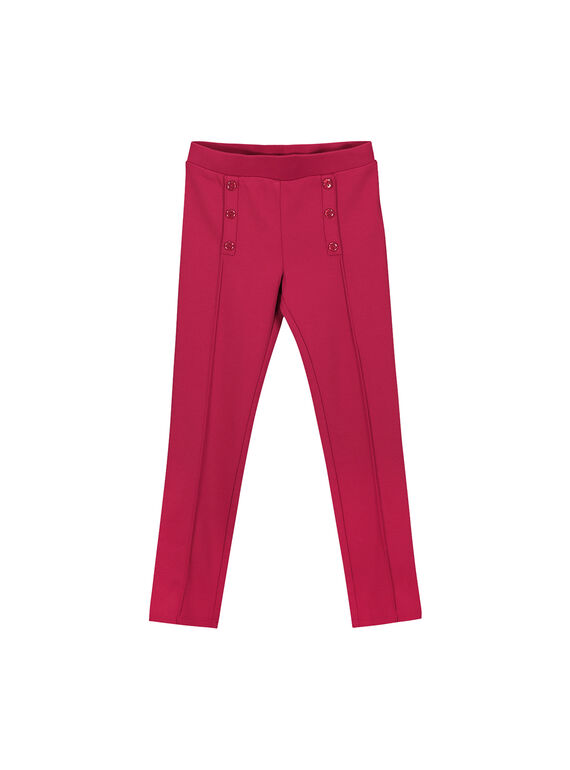 Girls' pink Milano knit trousers FAJOPANT2 / 19S90131D2B304
