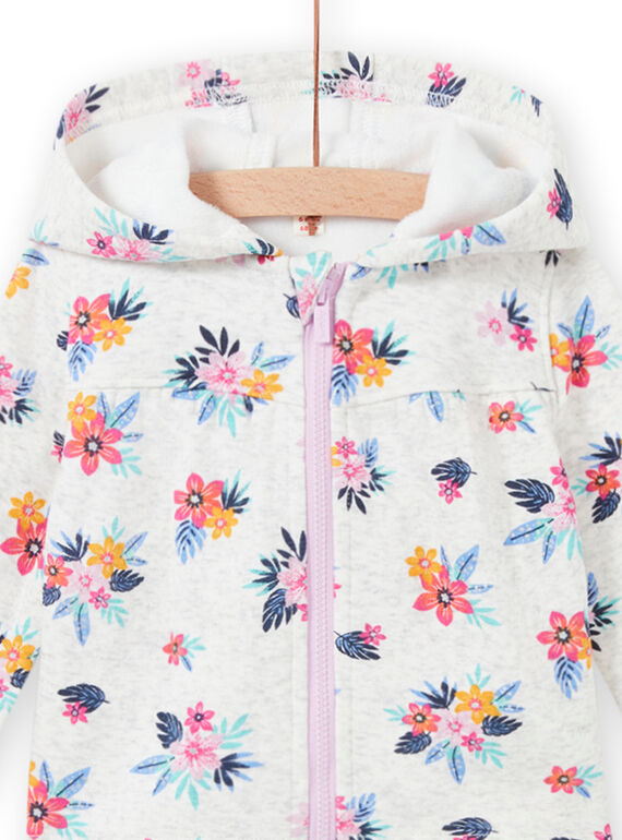 Baby girl grey floral sweater MIPLAHOJOG / 21WG09O1JGHJ920