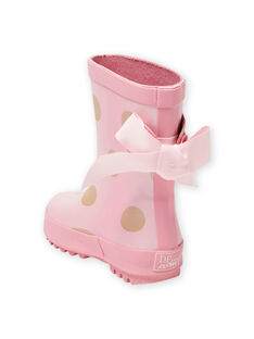 Pink rain boots with golden dots baby girl MIPLUIPOIS / 21XK3712D0C321