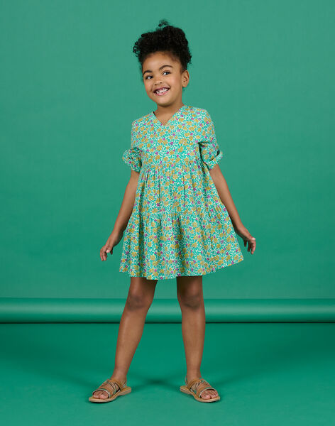 Child girl almond green dress NAGAROB3 / 22S901O3ROB611