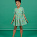 Child girl almond green dress