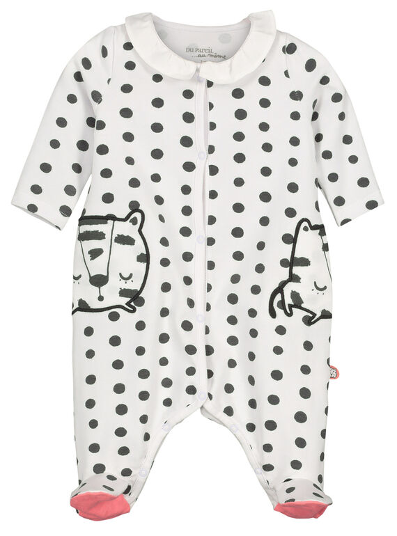 Baby girls' cotton sleepsuit FOU2GRE3 / 19SF05J2GRE099