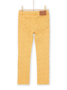 Girl's mustard twill star print pants MAJOPANT1 / 21W90123PANB106