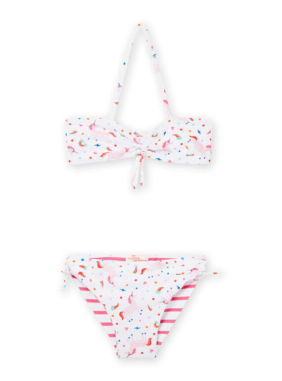 White reversible 2-piece swimsuit child girl NYABIK3EX / 22SI01LCMAI000