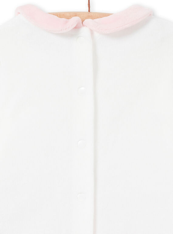 Baby girl's velvet pajamas with bird patterns LEFIPYJAMI / 21SH1311PYJ001