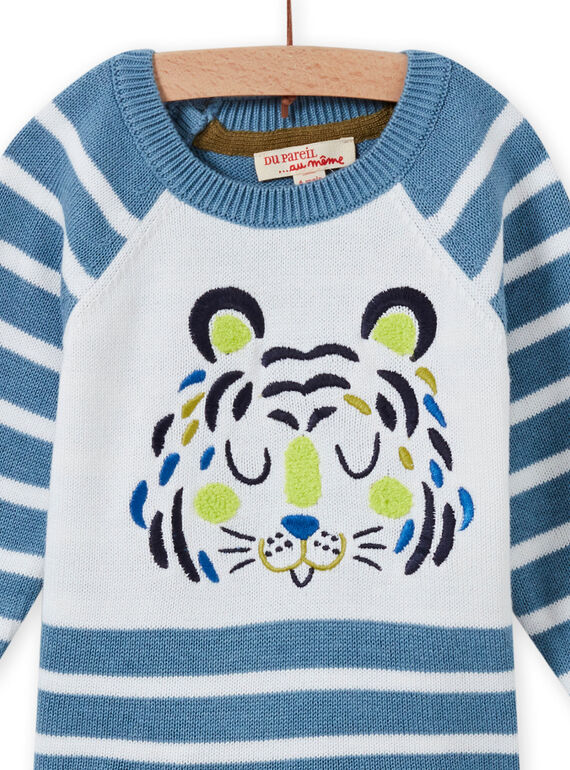 Baby boy sky and white sweater MUKAPUL / 21WG10I1PUL020