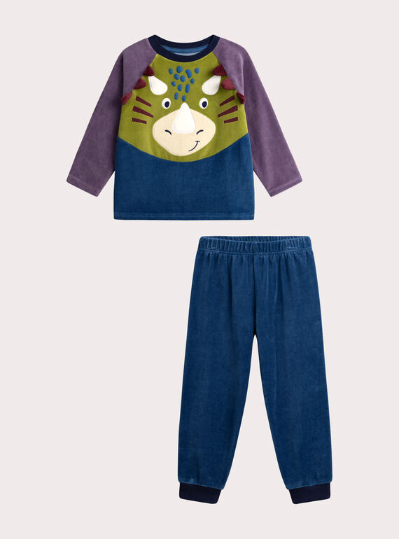 Dinosaur animation velvet pajamas for boys  VEGOPYJTRI / 24WH1292PYJC210