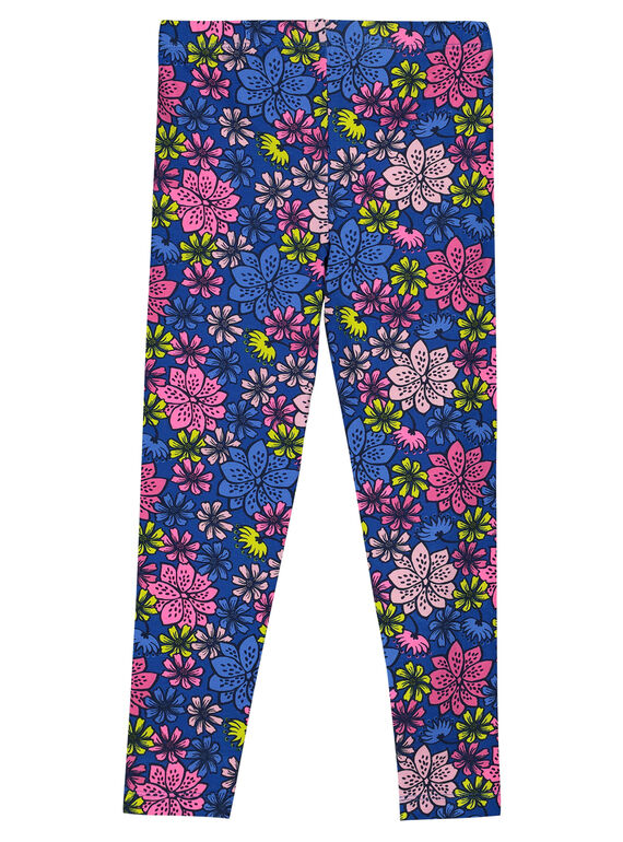 Girls' floral print leggings GYABLELEG / 19WI0191CAL707