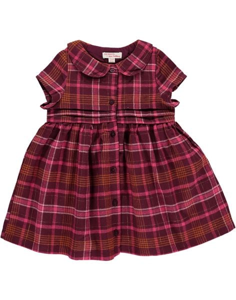Baby girls' flannel dress DIPINROB1 / 18WG09P1ROB099