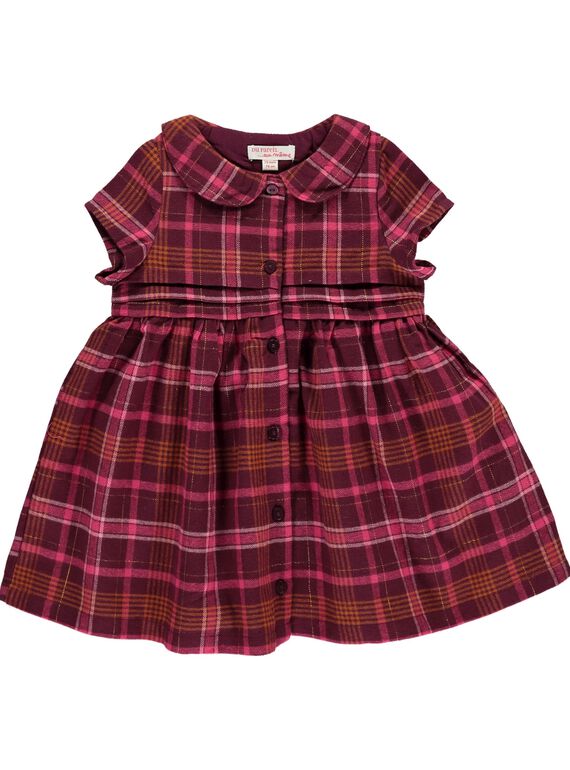 Baby girls' flannel dress DIPINROB1 / 18WG09P1ROB099