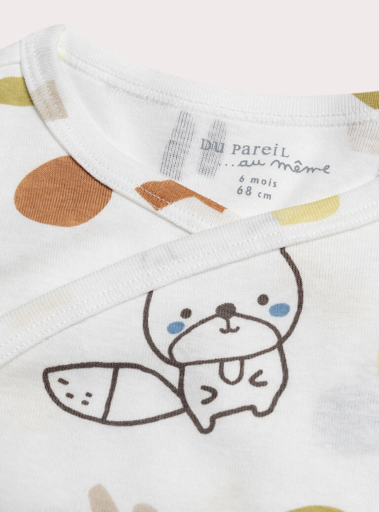 White NEWBORN BODY SUIT XOU1BOD2 / 25WF0451BDN000