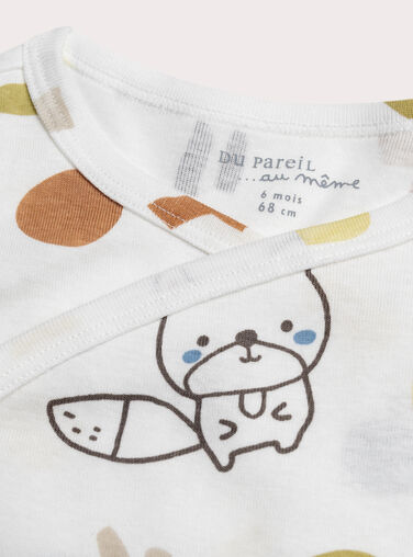 White NEWBORN BODY SUIT XOU1BOD2 / 25WF0451BDN000