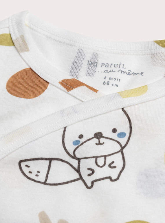 White NEWBORN BODY SUIT XOU1BOD2 / 25WF0451BDN000