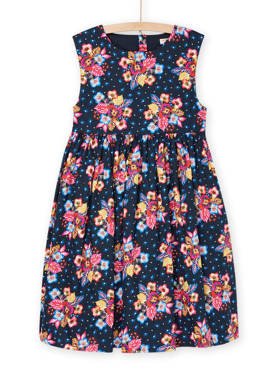 Black dress with floral print RAJUNROB1 / 23S901U3ROBC243