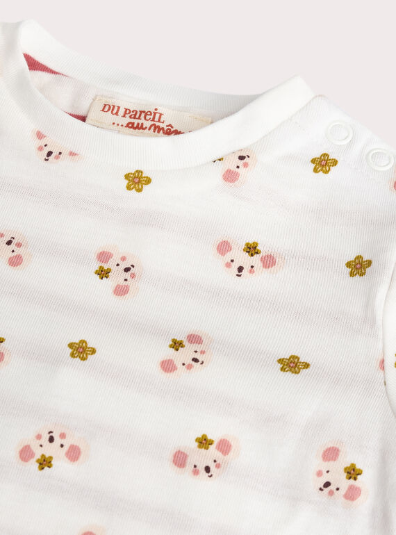 Reversible long-sleeved T-shirt for baby girl  VIKLITEE / 24WG0941TML001