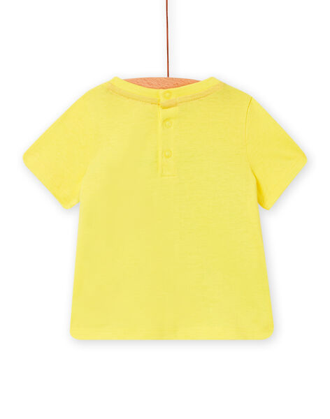 Baby boy yellow t-shirt with crocodile and frog animations NUHOTI1 / 22SG10T1TMC103