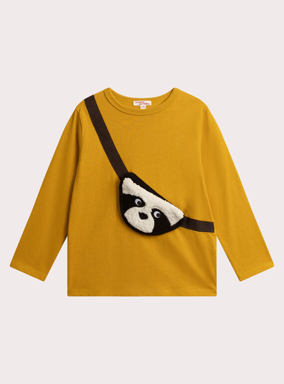 Yellow trompe l'oeil banana bag T-shirt for boys  VOBATEE3 / 24W902Q3TML106