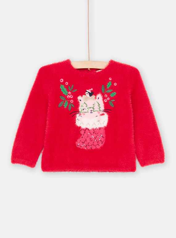 Baby girl's soft red sweater SIWAYPULL / 23WG09S1PULF529