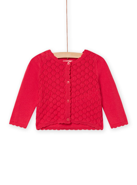 Baby girl peony pink cardigan NIFLACAR / 22SG09R1CARF510