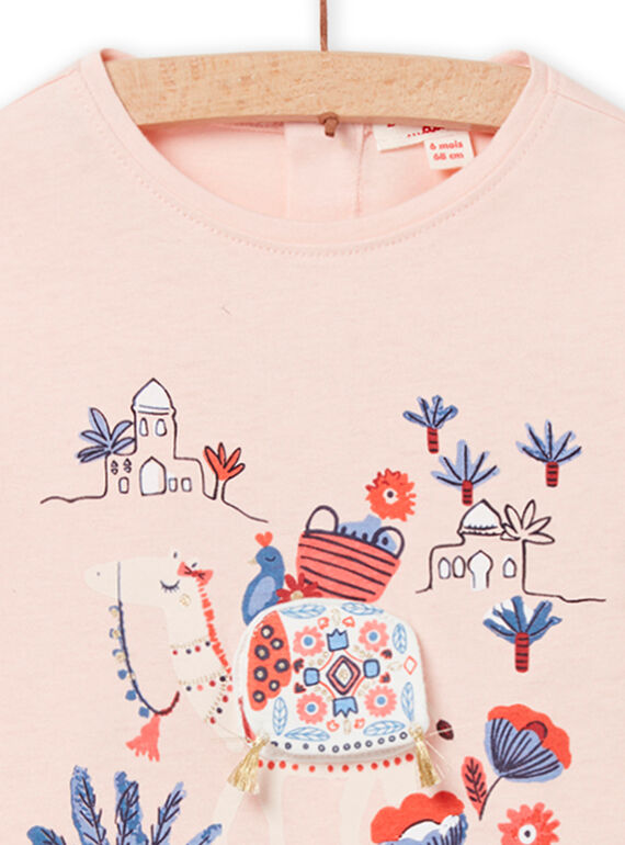 Pink T-shirt with baby girl fantasy animation NISANTI1 / 22SG09S2TMC307