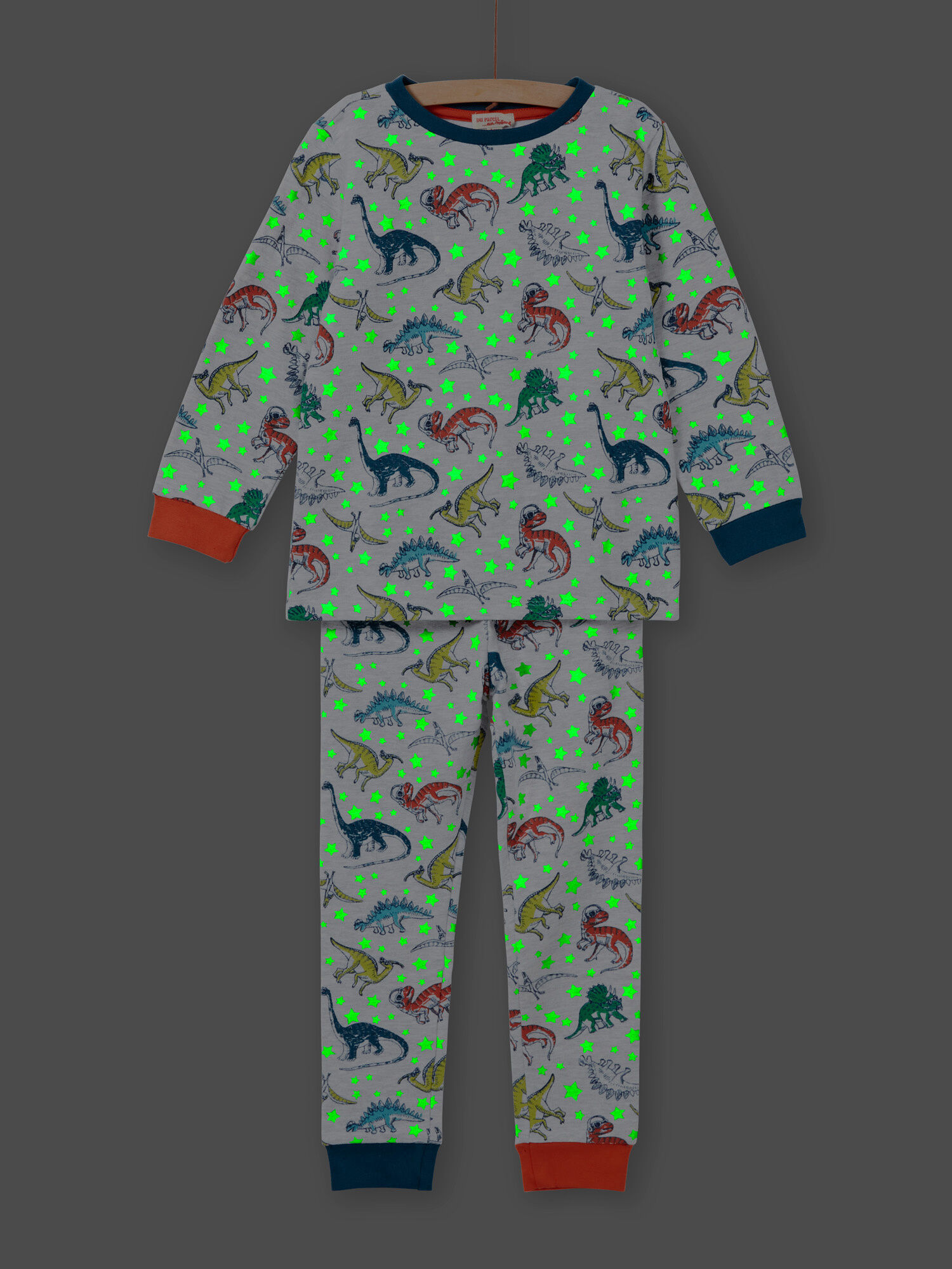 LOOK DODO Ensemble pyjama gar on et peluche dinosaure assortie