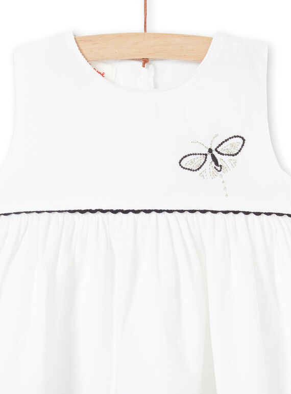 Baby girl white velvet dress LIPOEROB1 / 21SG09Y2ROB001