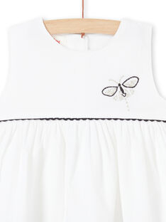Baby girl white velvet dress LIPOEROB1 / 21SG09Y2ROB001