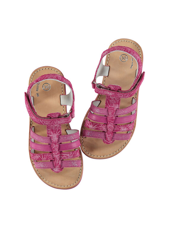 Girls? smart leather multi-strap sandals FFSANDMIN2 / 19SK35D1D0E304